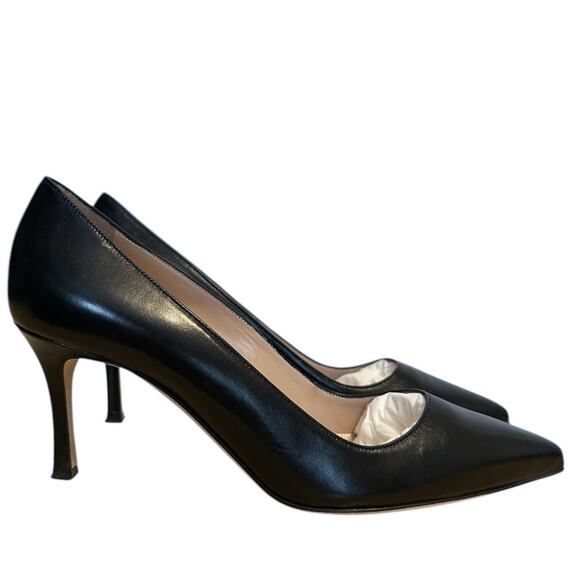Manolo Blahnik BB Black Leather Pointed Toe High Heel Pump 39.5 - Picture 11 of 11